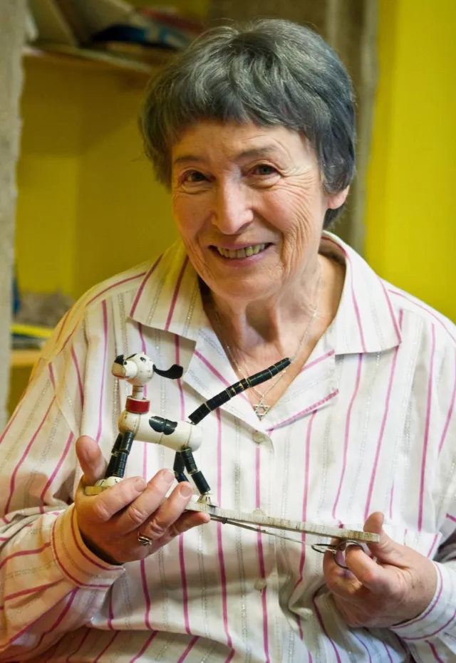 Michaela Vidlakova and her toy dog Pluto