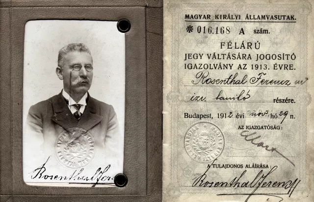 Ferenc Sandor's grandfather Ferenc Rosenthal's train pass