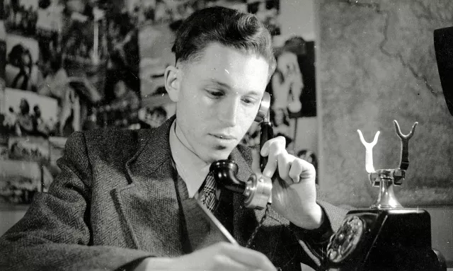 Jindrich Lion bei der Arbeit als Journalist