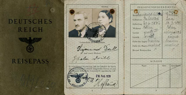 Reisespass von Sigmund und Gisela Drill