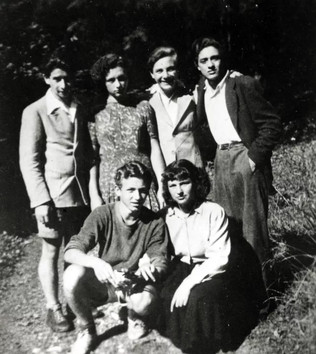 Manfred Wonsch mit Freunden aus der Hakoah Mannschaft auf dem Semmering