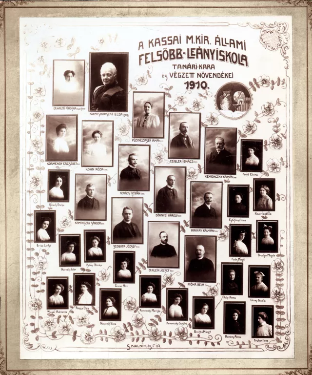 Margit Brichta on the group photo of the graduating class in the high school for girls in Kassa Margit Brichta on the group photo of the graduating class in the high school for girls in Kassa