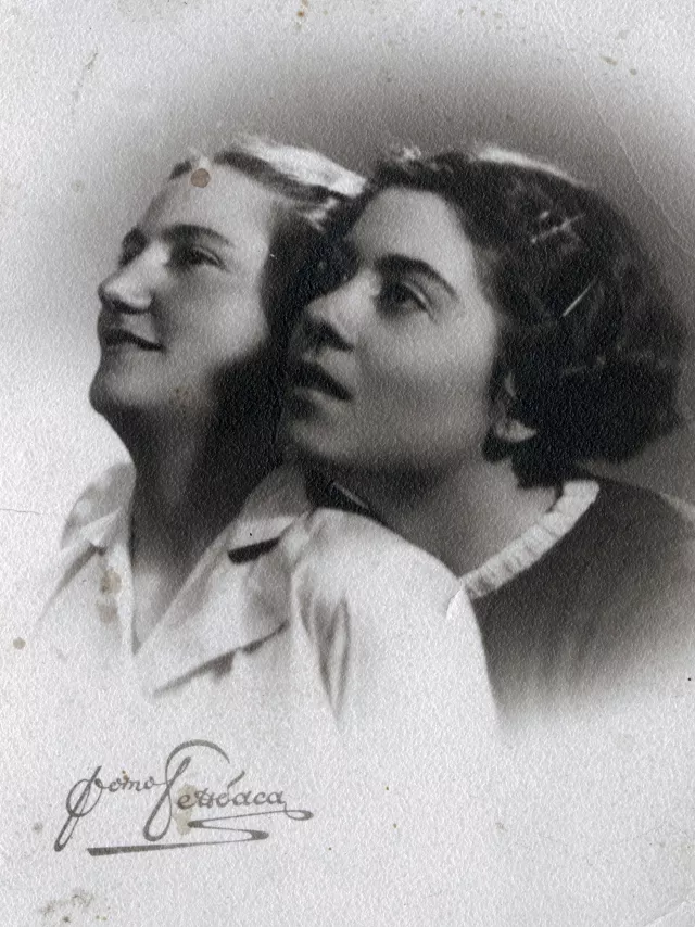 Bina Dekalo with her friend Matilda Seliktar