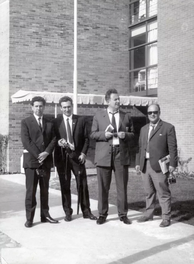 Eshua Almalech at the Olimpic Games in Mexico as a journalist