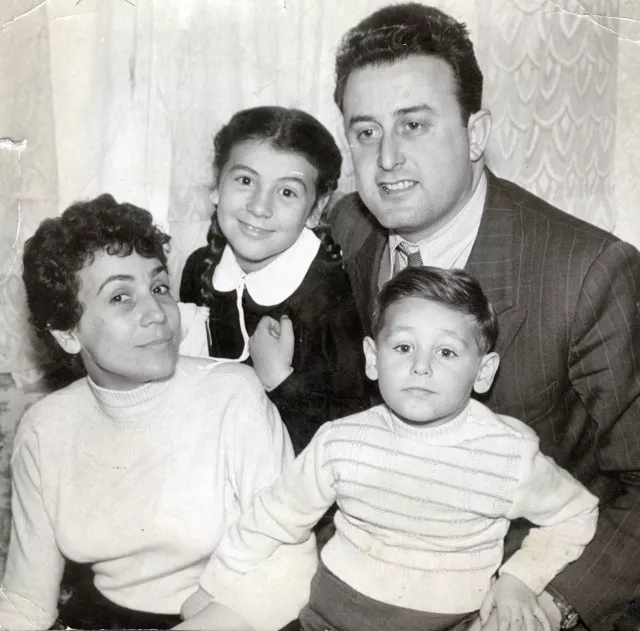 Eshua Almalech's family after his first trip to Israel