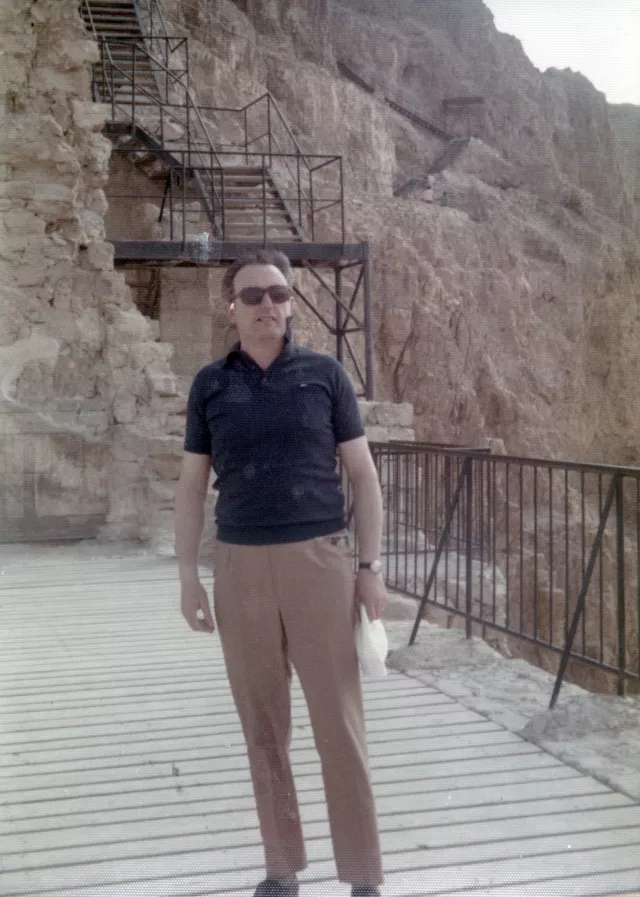 Eshua Almalech on his visit to Masada