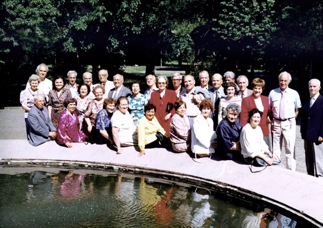 Gracia Albuhaire with former classmates