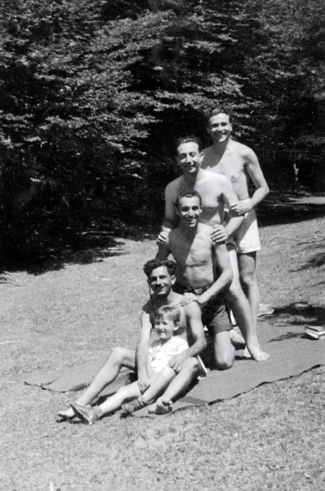 Haim Molhov with family and friends on holiday