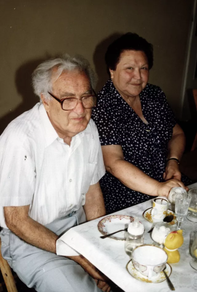 Korina Solomonova with her husband Shemaya Geron