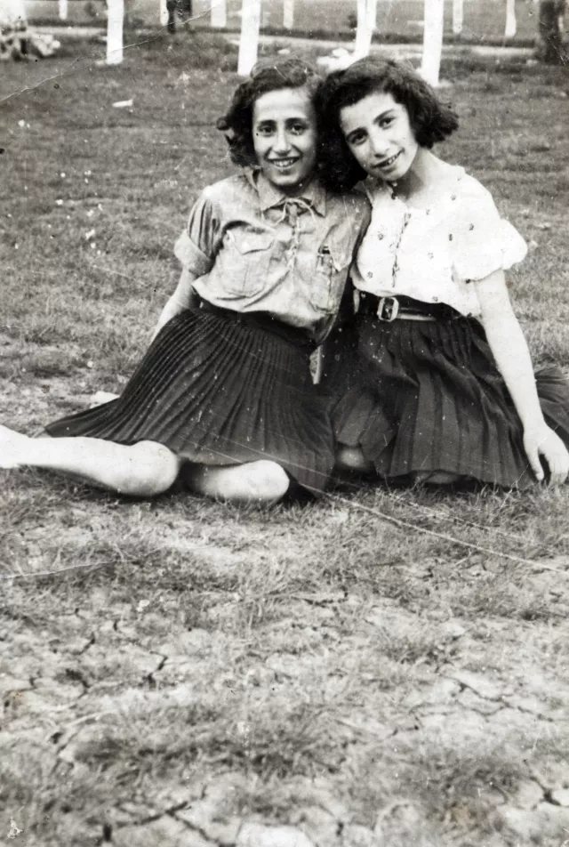 Lea Beraha with a school friend