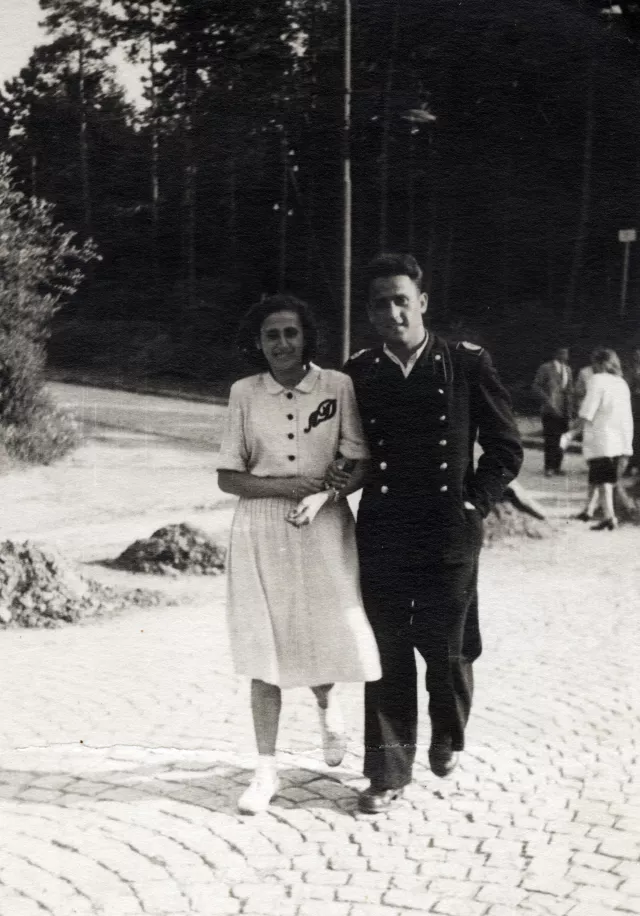 Lea Beraha and her future husband Leon Beraha