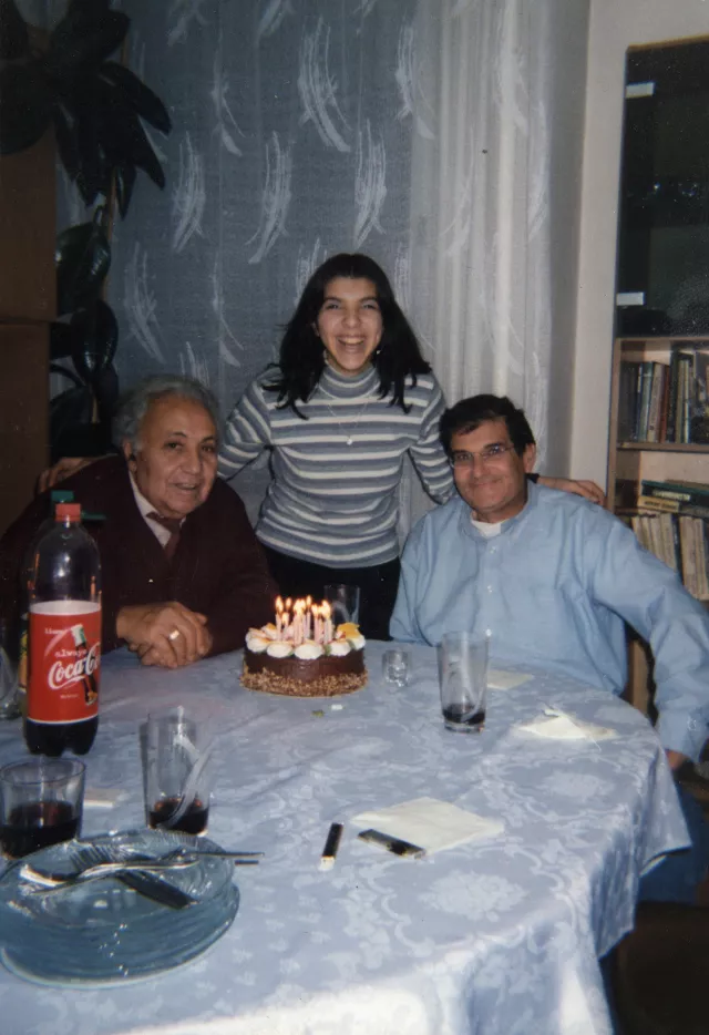Leon Madzhar and his granddaughter Suzana Leon Katarivas Leon Madzhar and his granddaughter Suzana Leon Katarivas