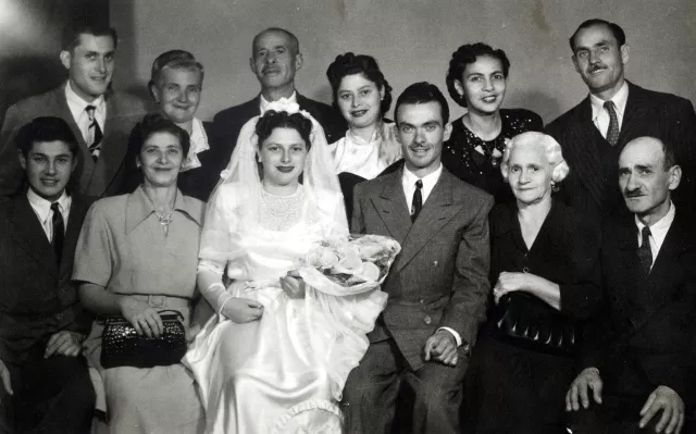The wedding photograph of Mazal Asael's brother Beniamin Eshkenazi in Jaffa