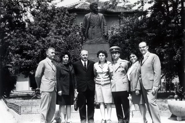 Sophie Pinkas with her husband and acquaintances