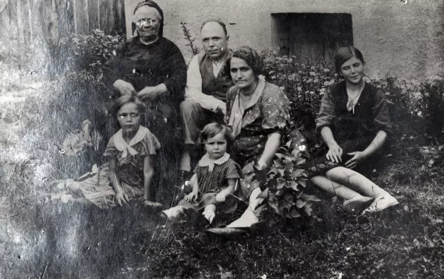 Victoria Behar's family on a visit in Dupnitsa