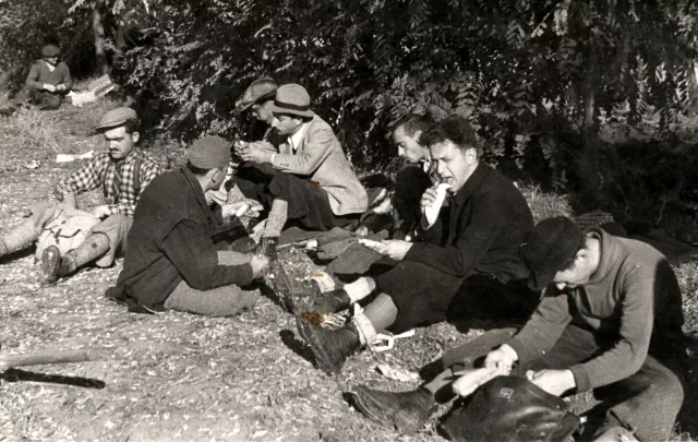 Janos Zahler and his friends in the Hungarian labor brigade