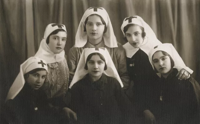 Adela Hinkova in the Red Cross organization in high school