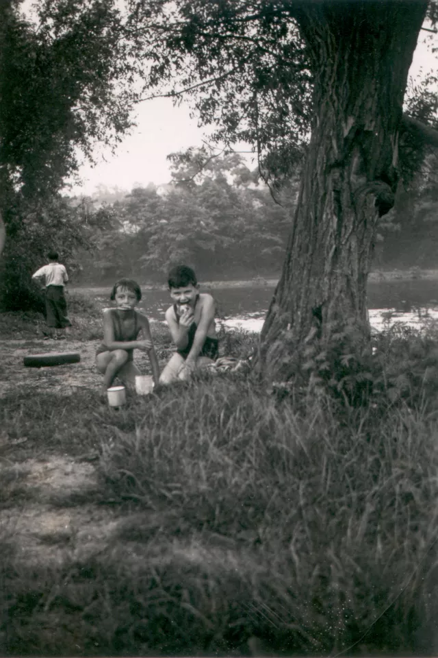 Harry Fink on the riverbank