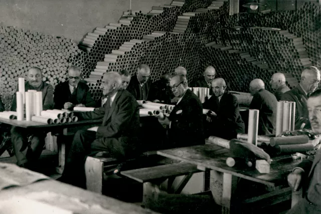 Cartonnage workshop at the Novaky labor camp