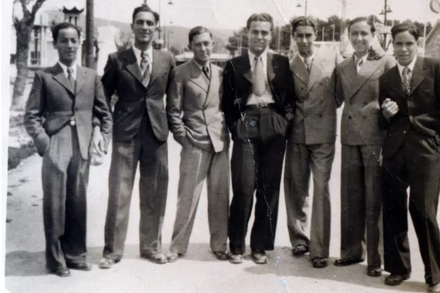 Maurice Leon with friends from Maccabi Maurice Leon with friends from Maccabi