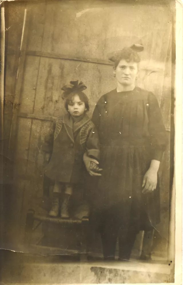 Renee Molho with her family's maid Sterina