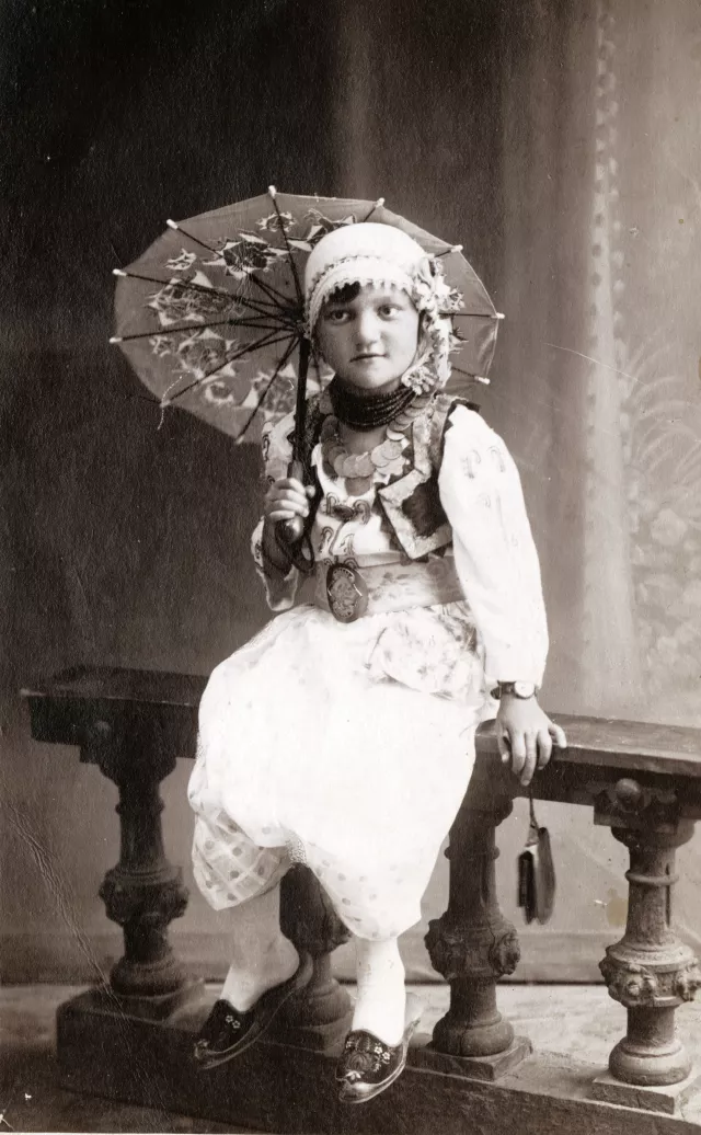 Hana Gasic's uncle Leon Montiljo's daughter, Hani,  in traditional costume Hana Gasic's uncle Leon Montiljo's daughter, Hani,  in traditional costume