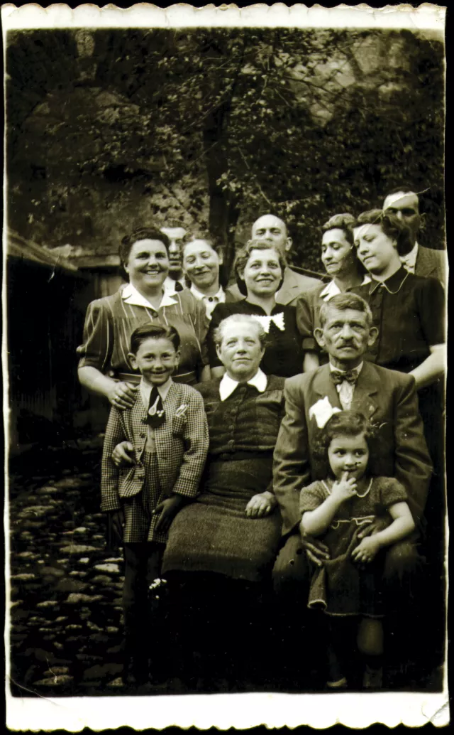 The Friedmann family in their garden