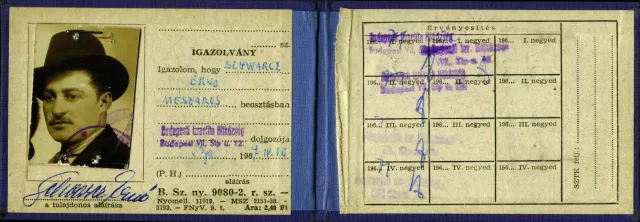 Schwarz Ernõ hitközségi igazolványa Schwarz Ernõ hitközségi igazolványa