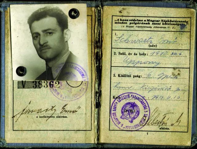 Schwarz Ernõ katonakönyve Schwarz Ernõ katonakönyve