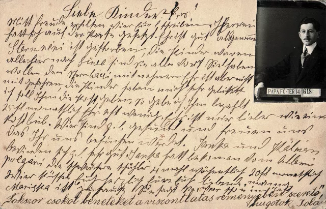 Postcard from Gabor Paneth's grandfather Adolf Paneth to his son Lajos Paneth