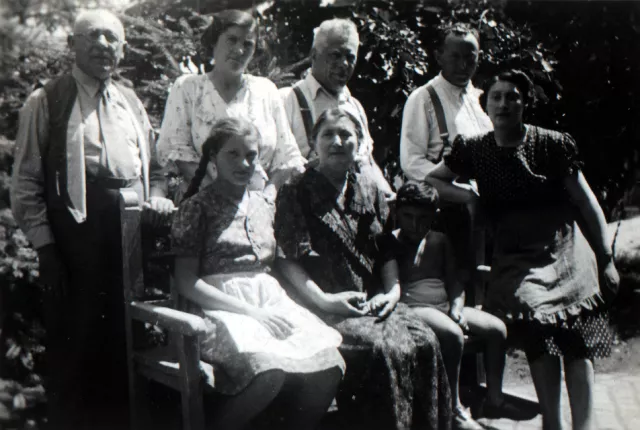 Erika Izsak and her family in their garden Erika Izsak and her family in their garden
