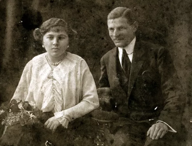 Marika Krpez's grandmother's brother Holtzer's engagement picture Marika Krpez's grandmother's brother Holtzer's engagement picture
