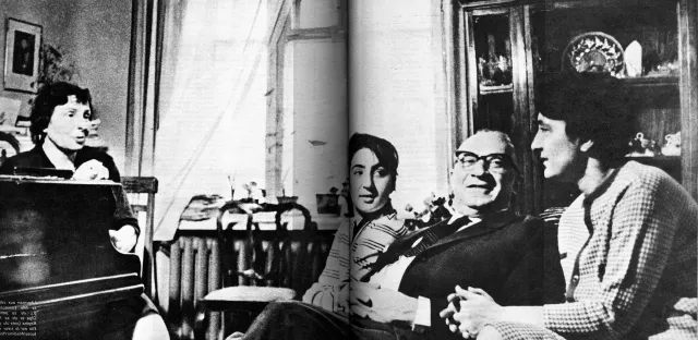 Alfred Liberman's uncle, Yevsey Liberman, with his wife Regina Gorovits, daughter Yelena and granddaughter Olga