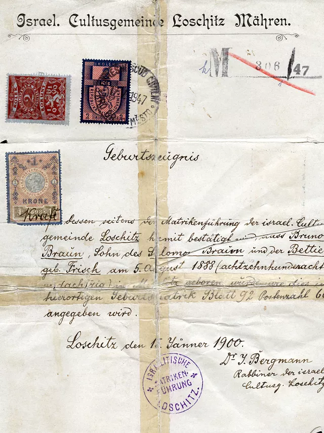 Geburtsurkunde Bruno Brauns