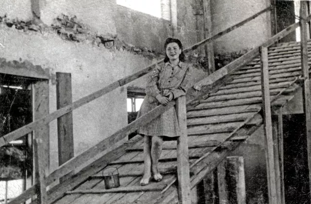 Esfir Dener on a construction site