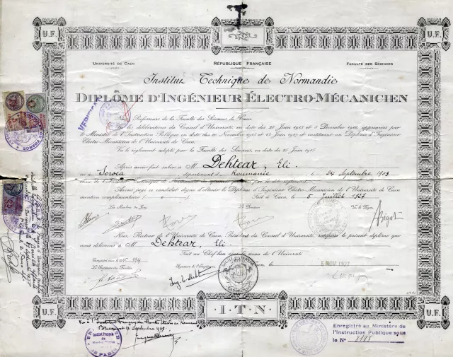 Elih Degtiar's graduation diploma