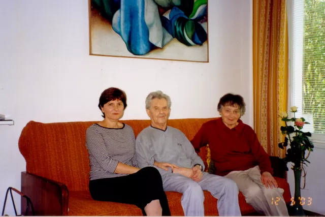 Gizela Fudem with her husband Leon Fudem and their daughter Barbara Goldin
