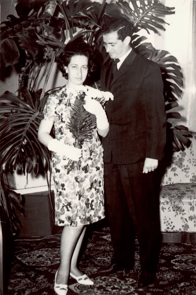 Edita Adler with her husband Iuliu Adler on their wedding day