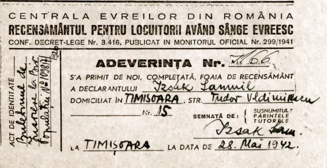 Document proving Jewish origin