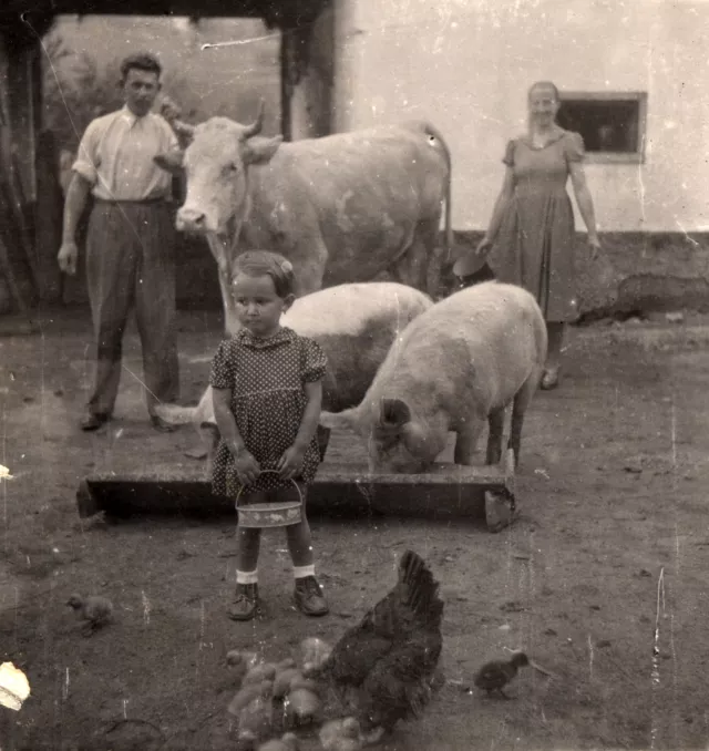 A Blum család a házuk udvarán