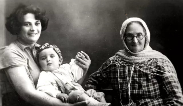 Sofia Ryzhevskaya with her son Lev and mother Olga Gitina
