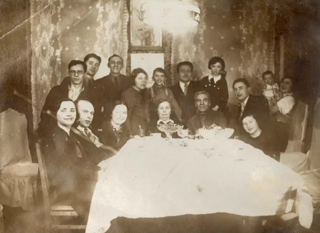The Barvish family at a festive table