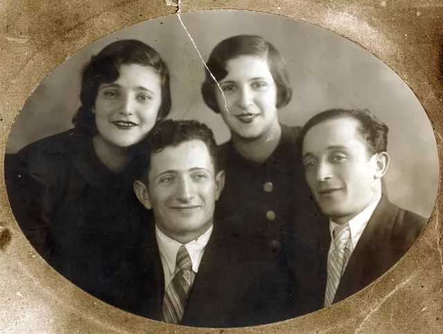 Serafima Staroselskaya's mother Kisya Staroselskaya with her husband Nakhimya Staroselsky  and her cousin Rosalia Tripolsky and Rosalia's husband Seva Tripolsky