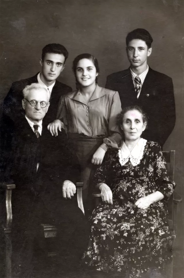 Haya-Sora Monashkina with husband and grandsons.