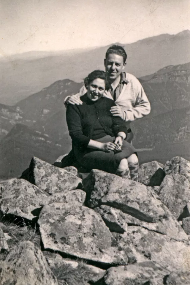 Alica Gazikova and Albert Gazik at the summit of Mt. Chopok Alica Gazikova and Albert Gazik at the summit of Mt. Chopok