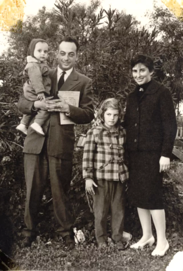 Abraham Pressburger wih his family