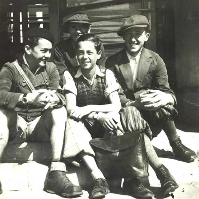Bernard Knezo Schönbrun on the steps of the high school in Michalovce