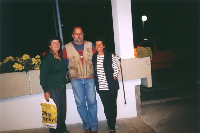 Gertrúda Milchová with her daugther and son-in-law on a trip to Piestany