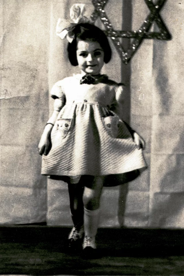 Judita Schvalbova at a Purim celebration