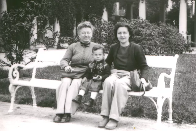 Magda Frkalova with her mother Maria Wohlsteinova and her firstborn son